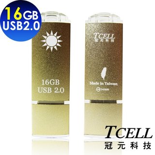 【鼎立資訊 】TCELL冠元 i-Taiwan國旗碟金色限定版USB2.0 16GB / 32GB / 64GB(148元)