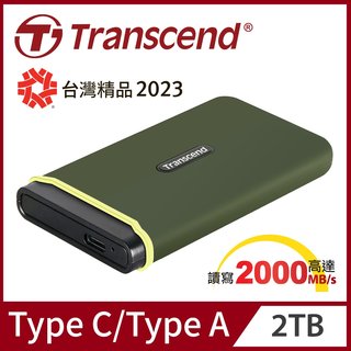 【含稅公司貨】Transcend創見 ESD380C 2TB Type-C 雙介面外接式SSD固態硬碟(橄欖綠)
