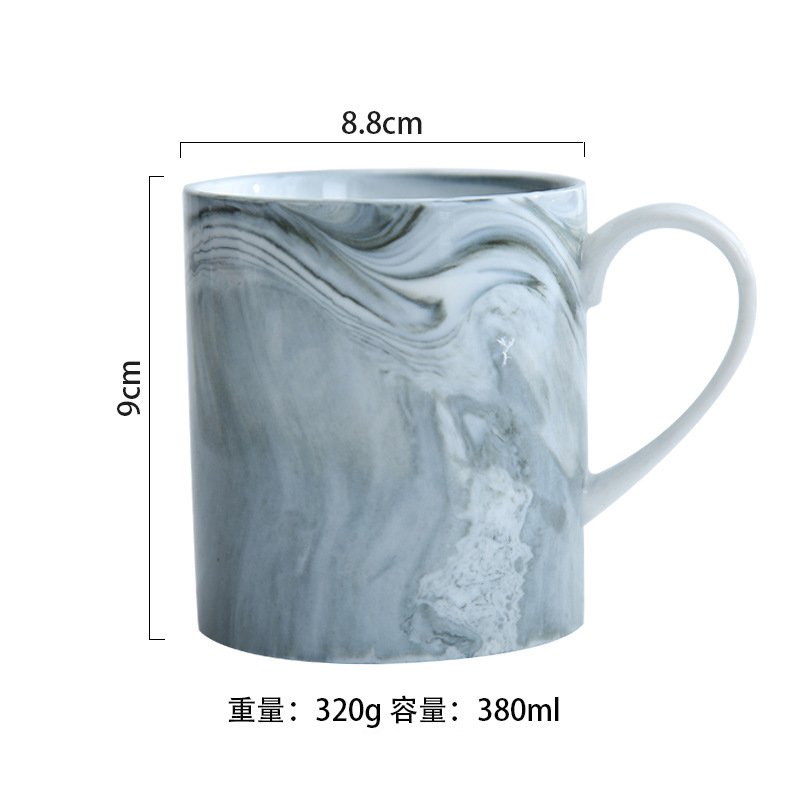 大理石紋單色陶瓷馬克杯