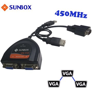 2埠 VGA視訊分配器 (SUNBOX VS112)