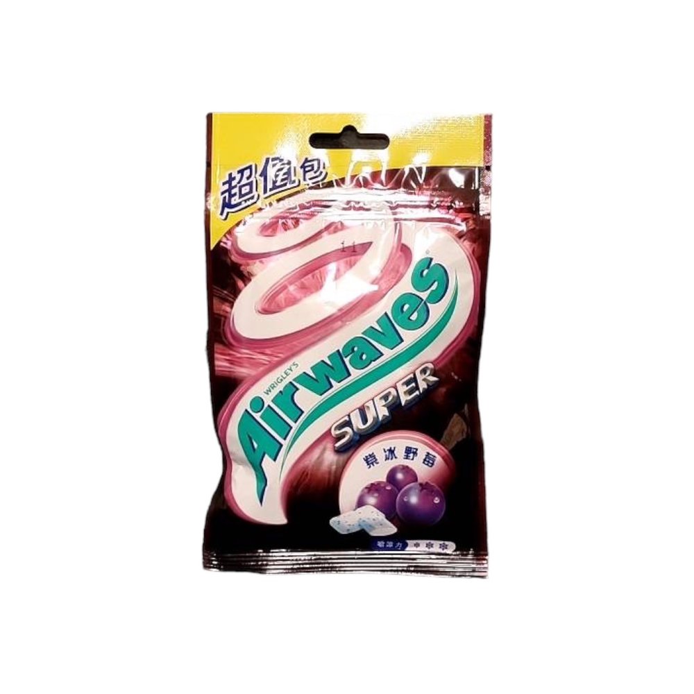 Airwaves Super極酷嗆涼無糖口香糖(加值包)-紫冰野莓口味薄荷(含薄荷腦口味口香糖