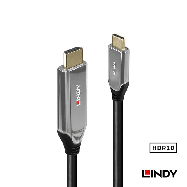 【免運 】LINDY 林帝 主動式TYPE-C TO HDMI 2.1 8K HDR轉接線, 3M (43369)