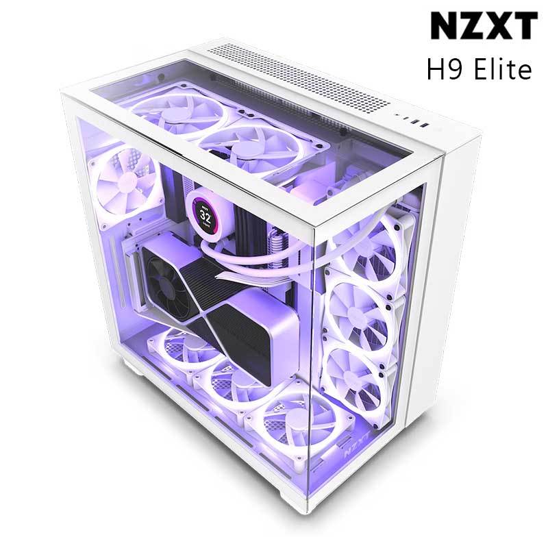 NZXT 恩傑 H9 Elite 全透側 TYPE-C ATX電腦機殼 白色 /紐頓e世界