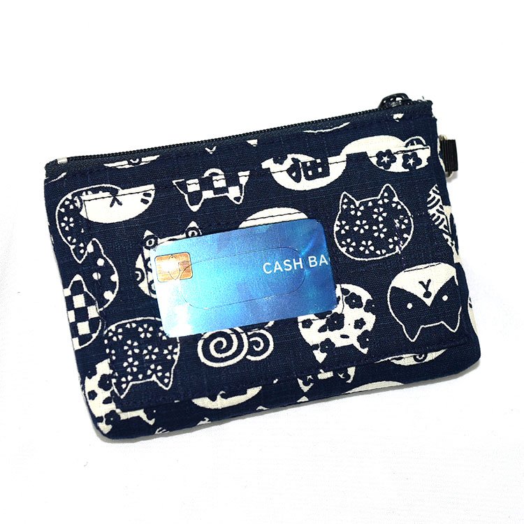 日本製 和風 貓咪 拉鍊 錢包 卡包 隨身包 100%棉