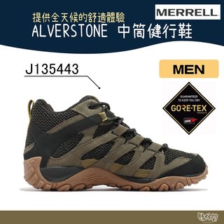 MERRELL 中筒健行鞋 ALVERSTONE MID GORE-TEX 男 橄欖綠 J135443【野外營】登山鞋