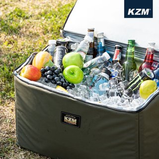 KAZMI KZM 素面個性保冷袋45L(軍綠色)【野外營】保冷袋 保冷箱 保冰袋