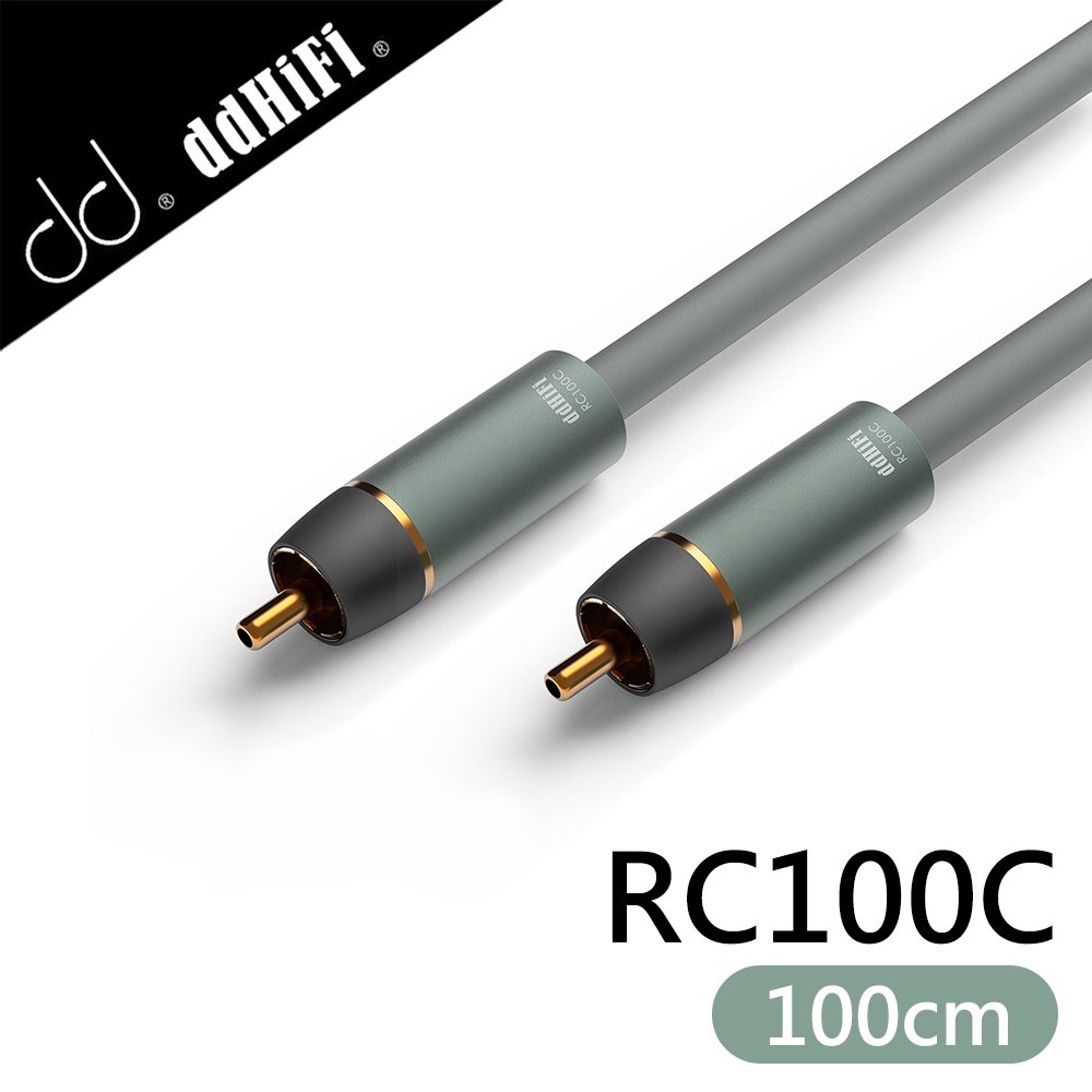 HowHear代理【ddHiFi RC100C 單晶銅同軸RCA音源線(100cm)】可連接同軸音訊設備/音響/重低音喇叭/擴大機