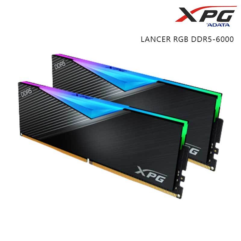 ADATA 威剛 XPG LANCER RGB DDR5-6000 16GB*2 32GB 桌上型 記憶體 黑色 AX5U6000C3016G-DCLARBK