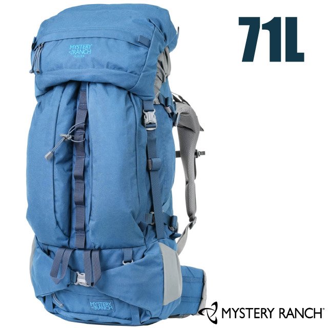【美國 Mystery Ranch】神秘農場 GLACIER 登山健行背包71L(M).自助旅行背包.雙肩後背包/可拆式頂袋.可調式背板/61195 德爾瑪藍