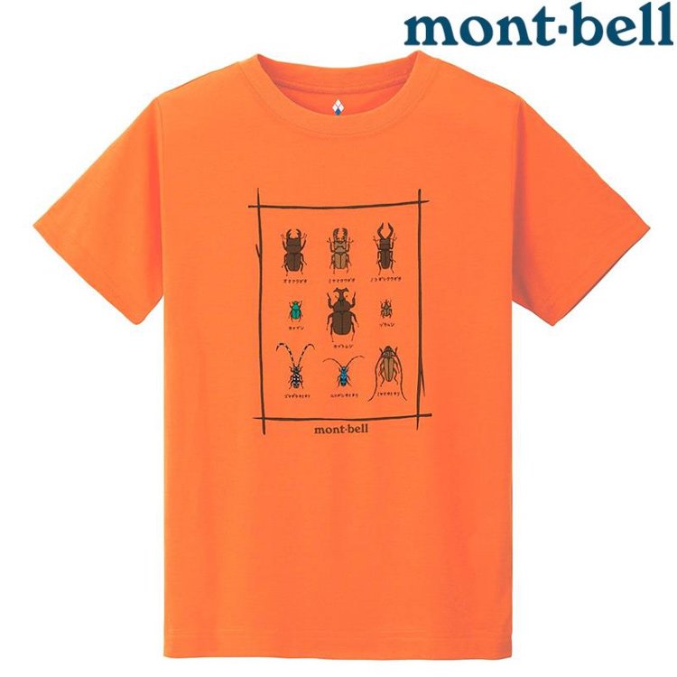 Mont-Bell Wickron 兒童排汗短T/幼童排汗衣 1114190 1114189 甲蟲 OG 橘