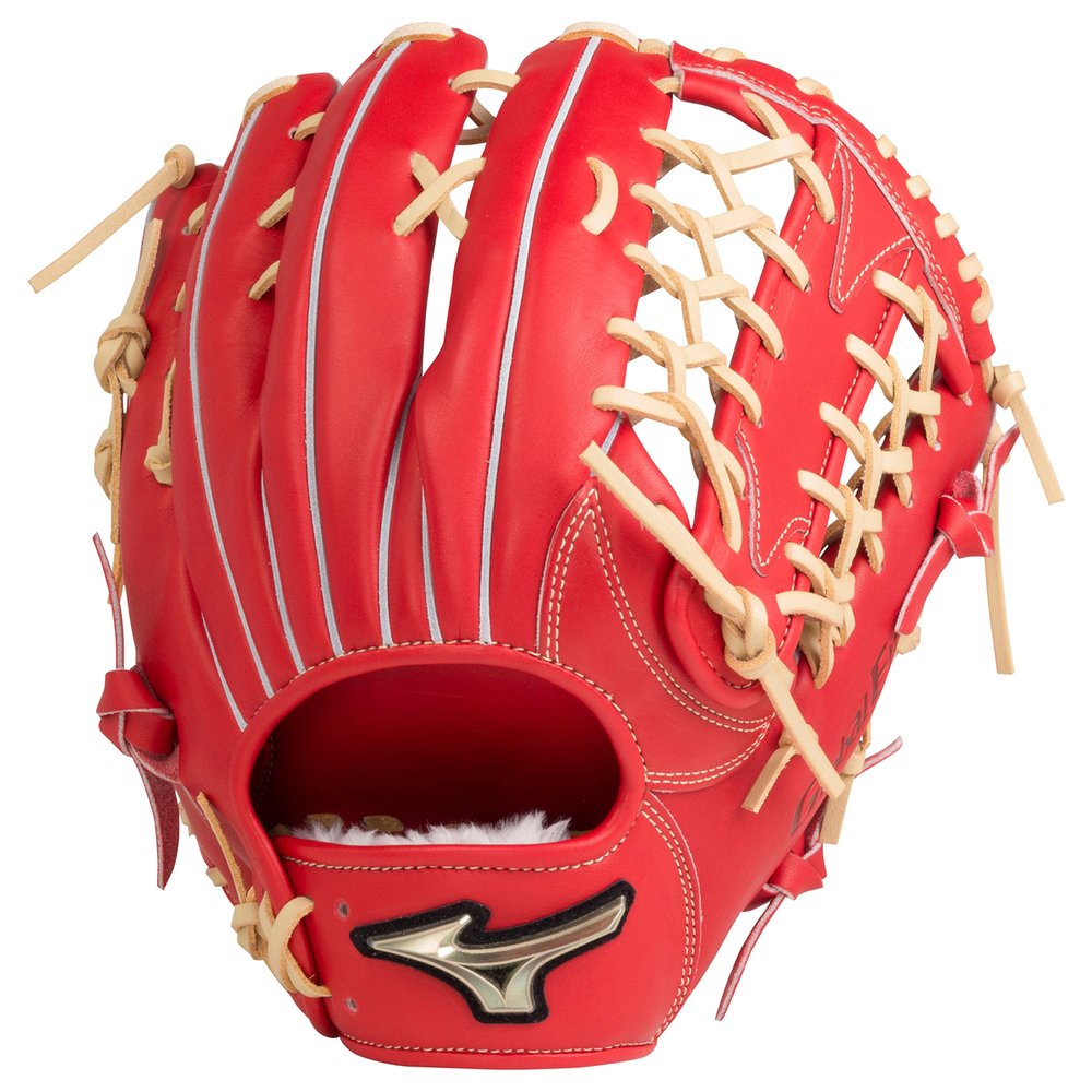 「野球魂」--特價！日本「MIZUNO」【Global Elite】等級輕量版壘球手套（外野手，1AJGS27407，70蘿蔔紅色）附手套袋