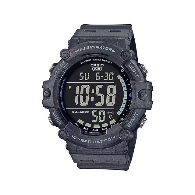 【CASIO 卡西歐】十年電力個性大錶徑數位顯示電子腕錶-全黑款/AE-1500WH-8BV/台灣總代理公司貨享一年保固