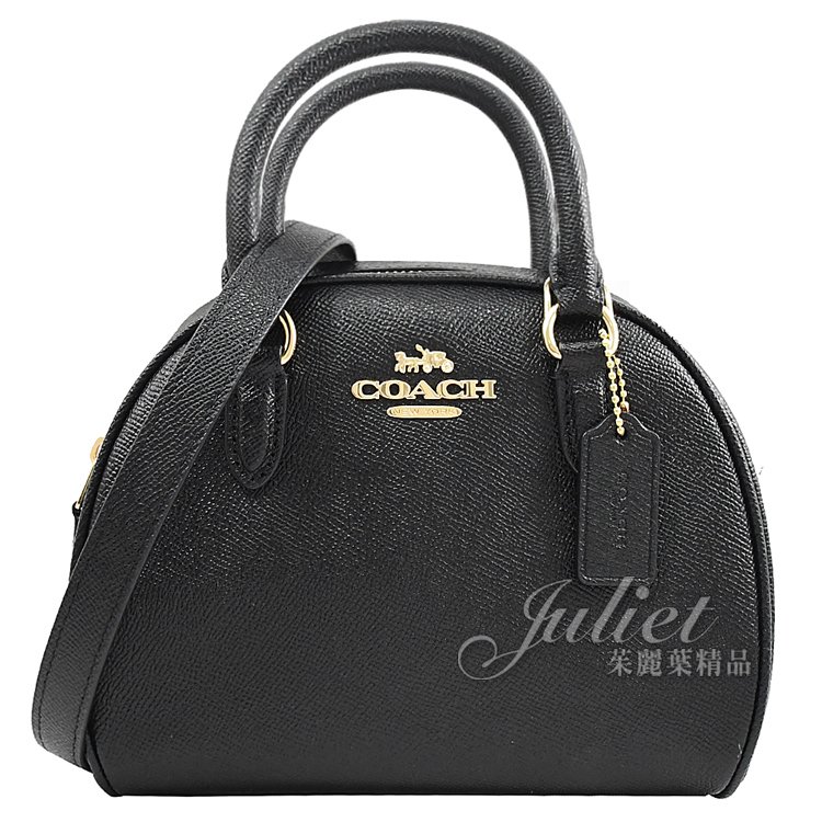 【全新現貨 優惠中】茱麗葉精品 COACH CA202 Sydney 半月造型兩用包.黑現金價$5,800
