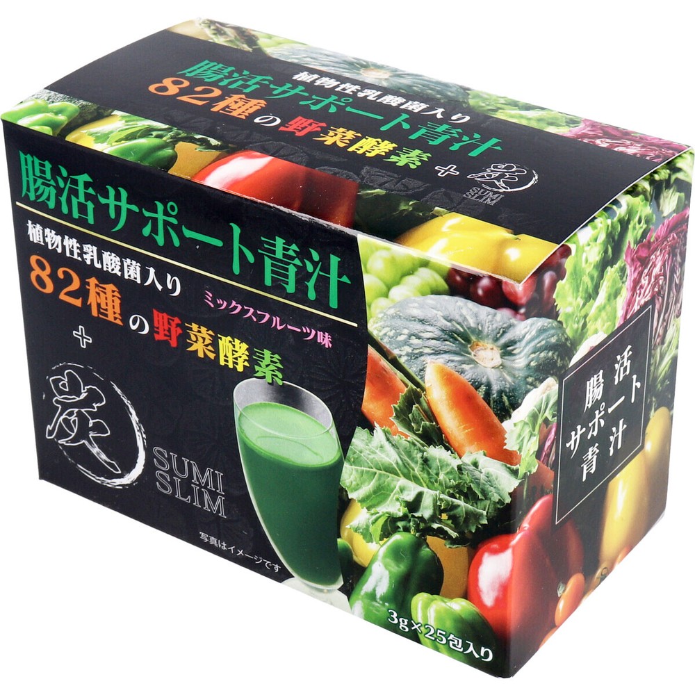 日本製~腸道活性植物乳酸菌青汁82種植物酵素+混合水果味3g x 25包