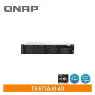 【綠蔭-免運】QNAP TS-873AeU-4G 單電源機架式(不含滑軌，3年保)網路儲存伺服器