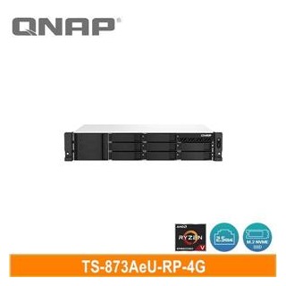 【綠蔭-免運】QNAP TS-873AeU-RP-4G 雙電源機架式(不含滑軌，3年保)網路儲存伺服器