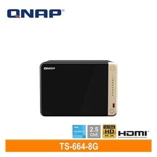 【綠蔭-免運】QNAP TS-664-8G 網路儲存伺服器