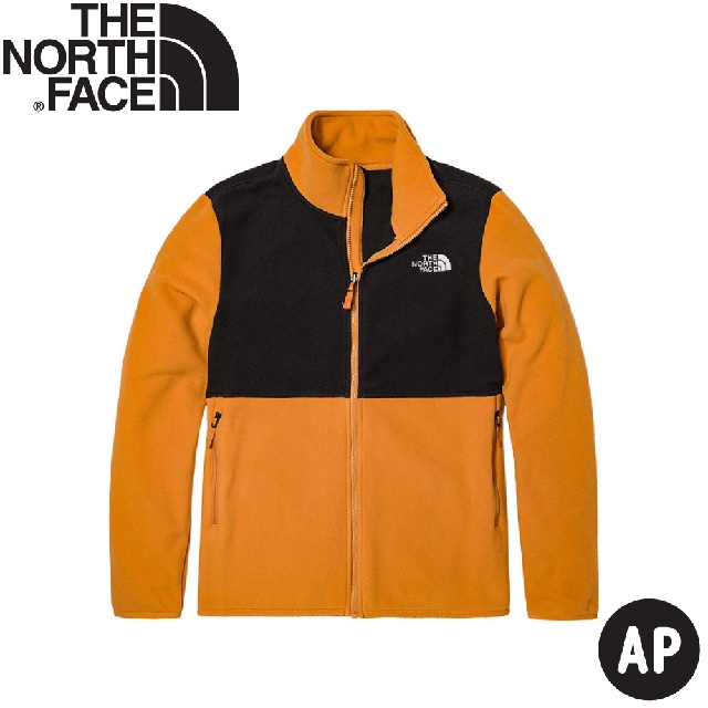 【The North Face 男 TKA200 ZIP-IN可套式刷毛保暖外套 AP《黑橘》】4NA3/刷毛外套/立領外套
