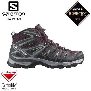 【SALOMON 索羅門 女 X Ultra Pioneer GTX中筒登山鞋《酒紅/灰/綠》】471706/健行鞋