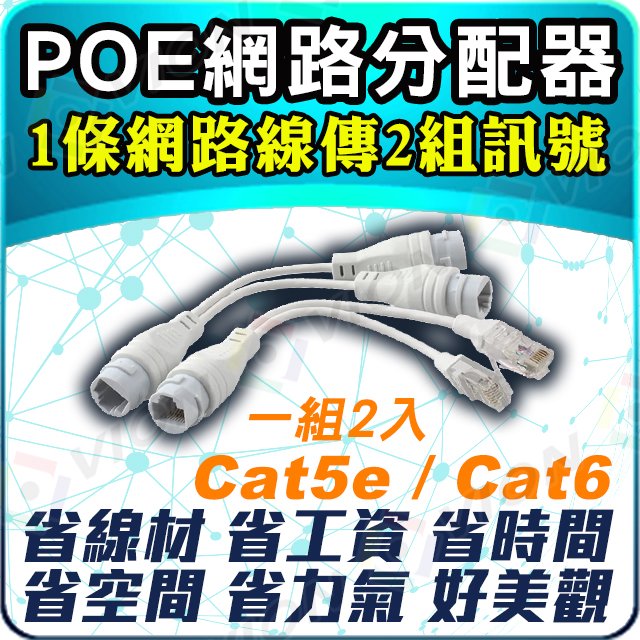 2合1 POE 網路分配器 放大器 延長器 路由器 SWITCH 帶電 IP 網路攝影機 RJ45 網路線 Cat6 Cat5e 數據機 電腦 收銀機 印表機