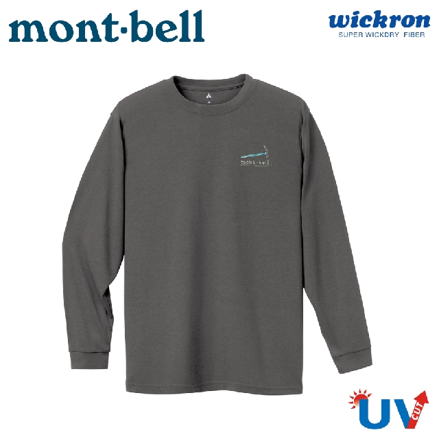 【Mont-Bell 日本 WIC L/S T登山裝備 男長袖排汗T《灰》】1114652/運動T/登山