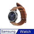 Samsung Galaxy Watch 46mm通用 皮革替換錶帶(送錶帶裝卸工具)-皮革棕