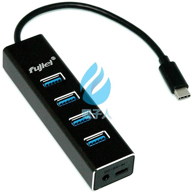 fujiei Type-C 轉 USB3.0 4埠HUB集線器(OTG) AJ1065