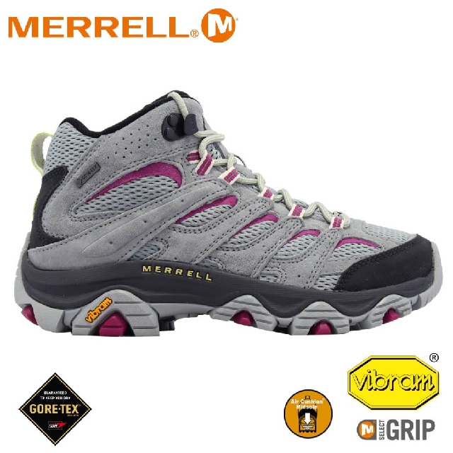 【MERRELL 美國 女 MOAB 3 MID GORE-TEX登山鞋《淺灰色》】ML037206/健行鞋/健走