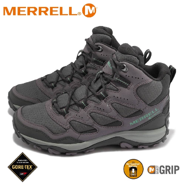 【MERRELL 美國 女 WEST RIM SPORT MID GORE-TEX中筒登山鞋《藕紫色》】ML036900/健行鞋