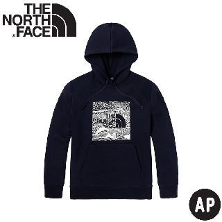 【The North Face 慶祝標誌連帽大學T AP《海軍藍》】7W8P/帽T/休閒長袖上衣/胸前特殊景色印花連帽