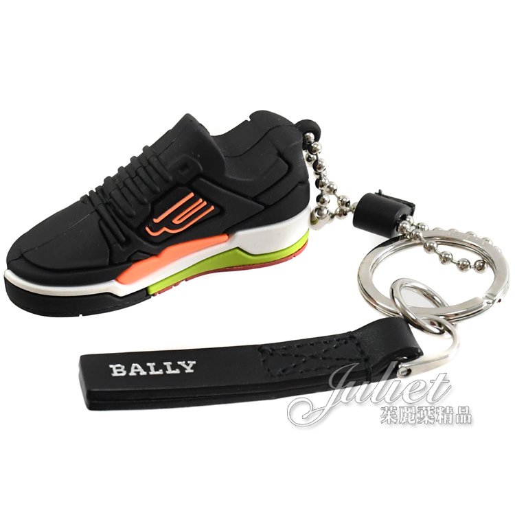 【全新現貨 優惠中】茱麗葉精品 BALLY 6301275 BALLY CHAMPION球鞋造型鑰匙圈吊飾.黑現金價$2,980