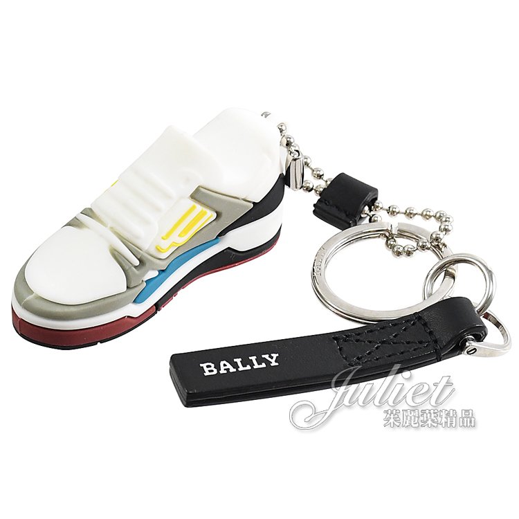 【全新現貨 優惠中】茱麗葉精品 BALLY 6301276 BALLY CHAMPION球鞋造型鑰匙圈吊飾.白灰現金價$2,980