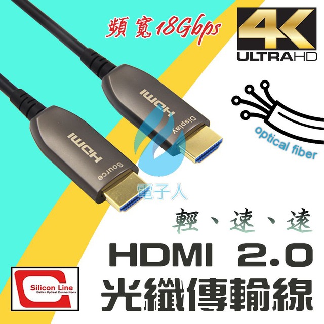 光電混合 2.0版 4K 光纖HDMI線 10M