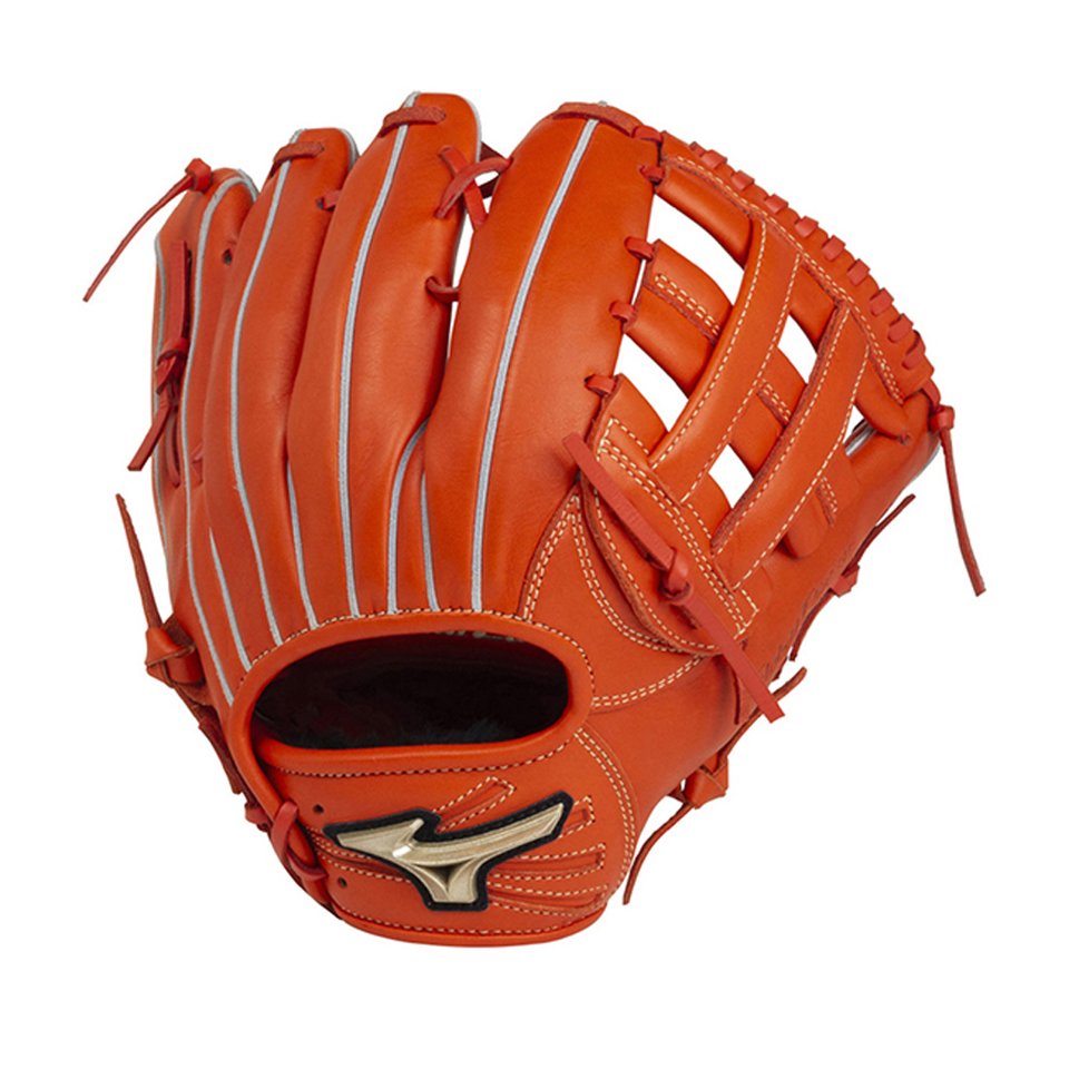 「野球魂」--「MIZUNO」【GLOBAL ELITE RG BAS】【桑原將志】少年用軟式棒球手套（內野手，1AJGY22107，52橘紅色）手套袋，for小五～小六