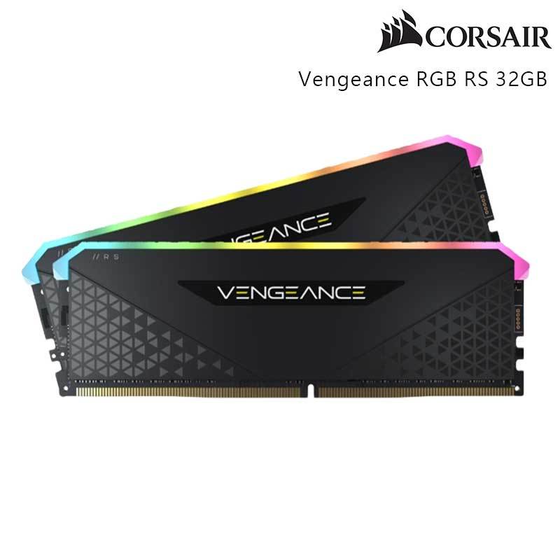 CORSAIR 海盜船 Vengeance RGB RS 32GB (16GBx2) DDR4 3600MHz 雙通 記憶體 黑色 CMG32GX4M2D3600C18
