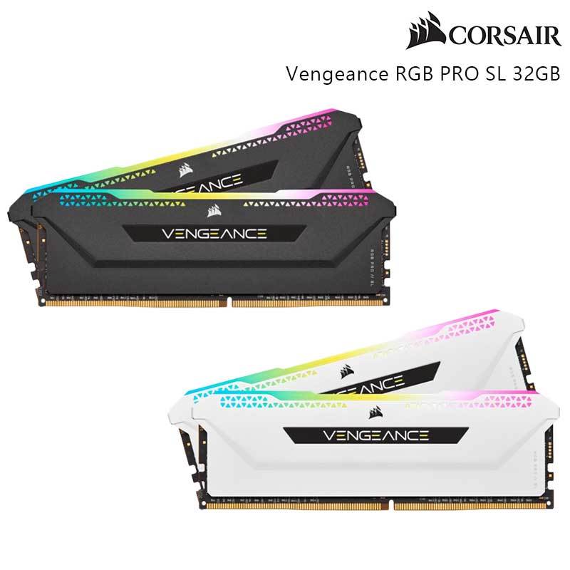 CORSAIR 海盜船 Vengeance RGB PRO SL 32GB (16GBx2) DDR4 3600MHz 雙通 記憶體 CMH32GX4M2D3600C18/18W