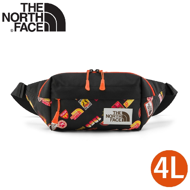 【The North Face 4L 多功能腰包《黑色繽紛趣味印花》】5JWG/VANLIFE復古繽紛趣味印花休閒腰包
