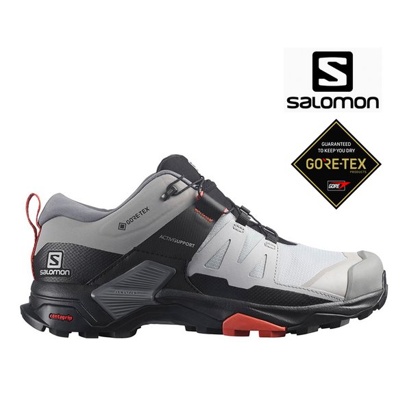【台灣黑熊】法國 SALOMON X Ultra 4 GTX 低筒登山鞋 健行鞋 合金灰/赭褐 女款 L41687300