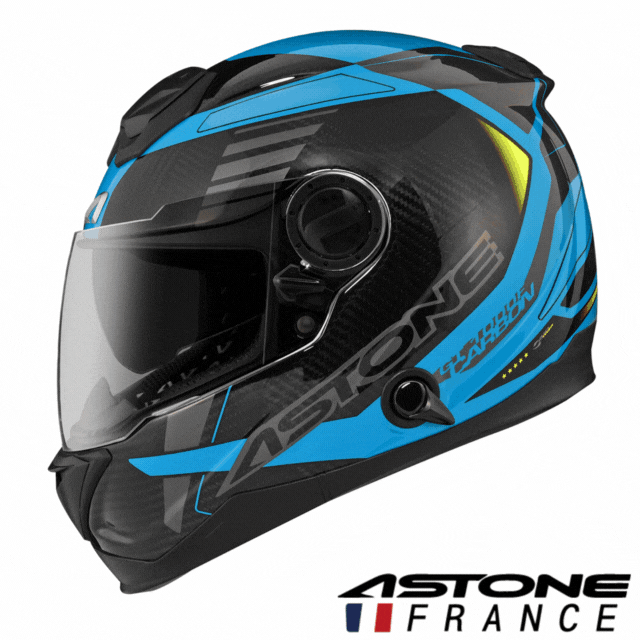 【ASTONE】GT1000F AC12 (透明碳纖/藍.紅.金.白)碳纖維全罩式安全帽