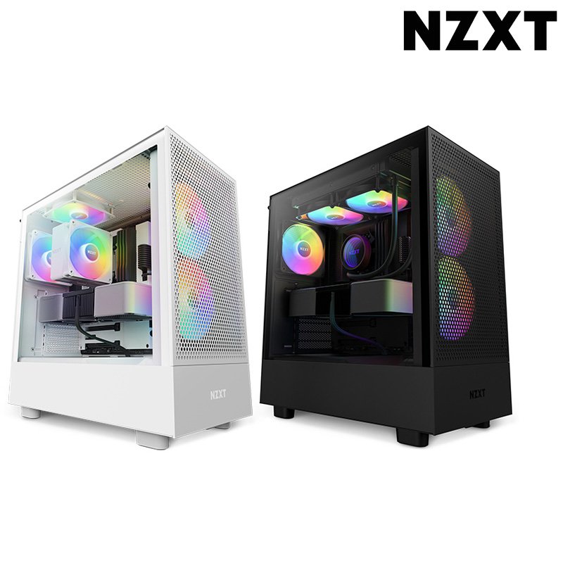 NZXT 恩傑 H5 Flow RGB 玻璃透測 TYPE-C ATX 機殼 黑色 白色 /紐頓e世界