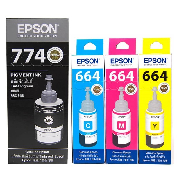EPSON 原廠墨水T774100/T664200/T664300/T664400 (四色一組) 適用 L655/L605/L1455