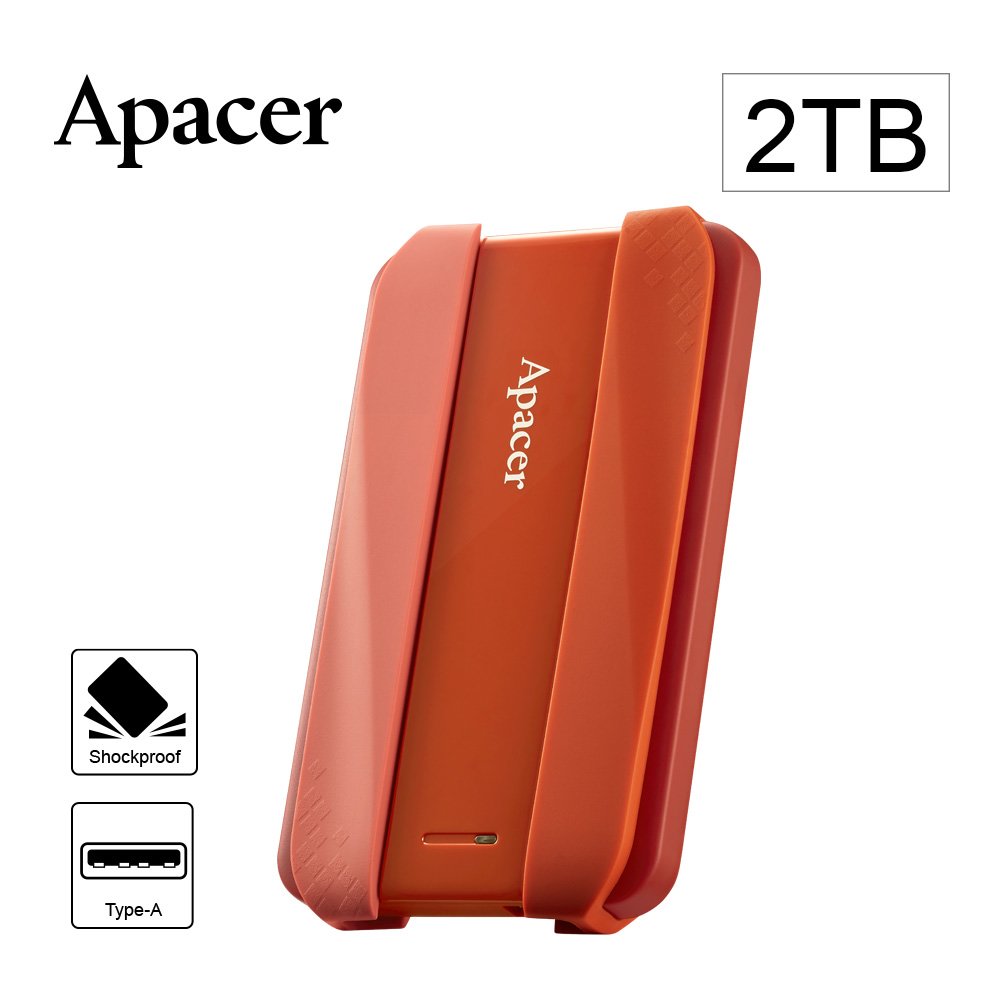 Apacer宇瞻AC533 2TB USB3.2 Gen1 2.5吋防護型行動硬碟-紅