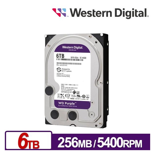 WD64PURZ 紫標 6TB 3.5吋監控系統硬碟