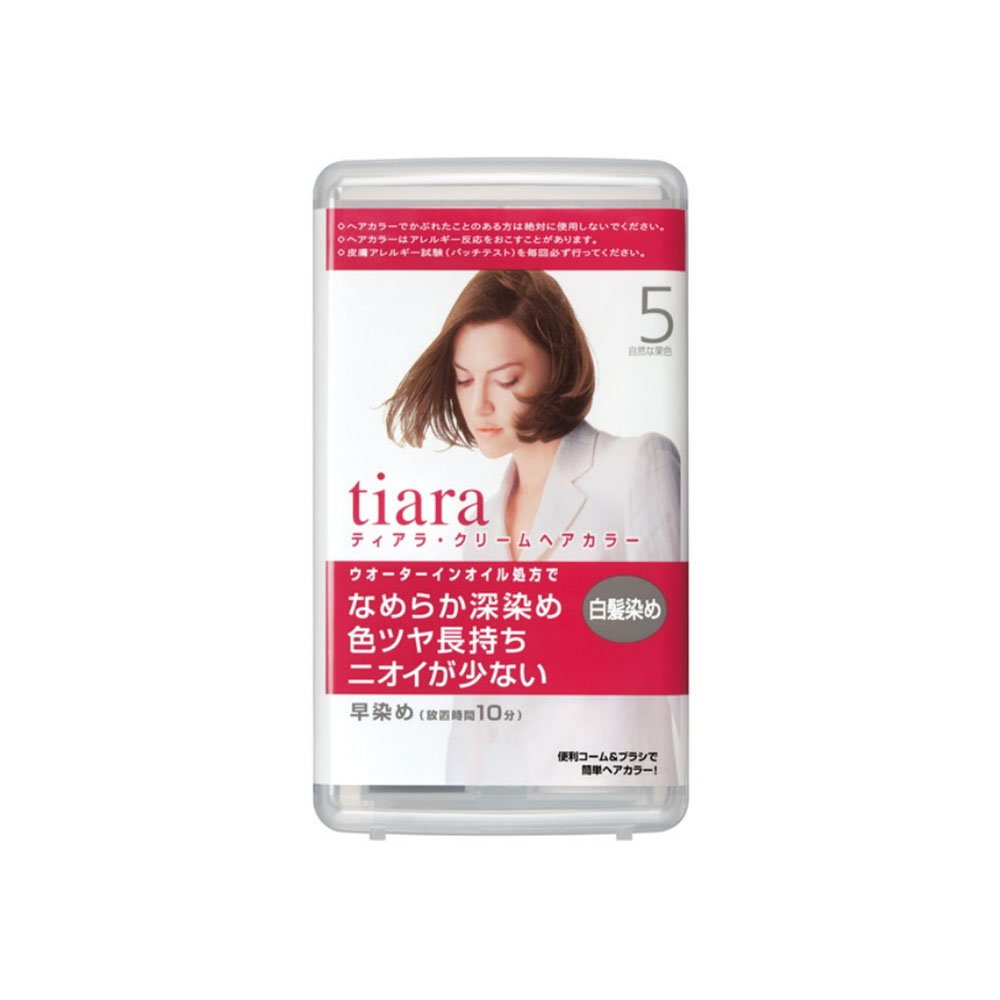 【瘋日殿堂】資生堂 Tiara Cream Hair Color 5 染髮劑 天然栗色 日本代購