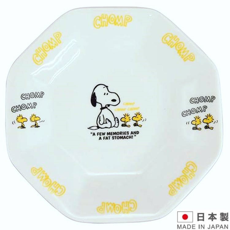 asdfkitty*日本製 SNOOPY史努比咀嚼 陶瓷八角盤/炒飯盤/餐盤-正版