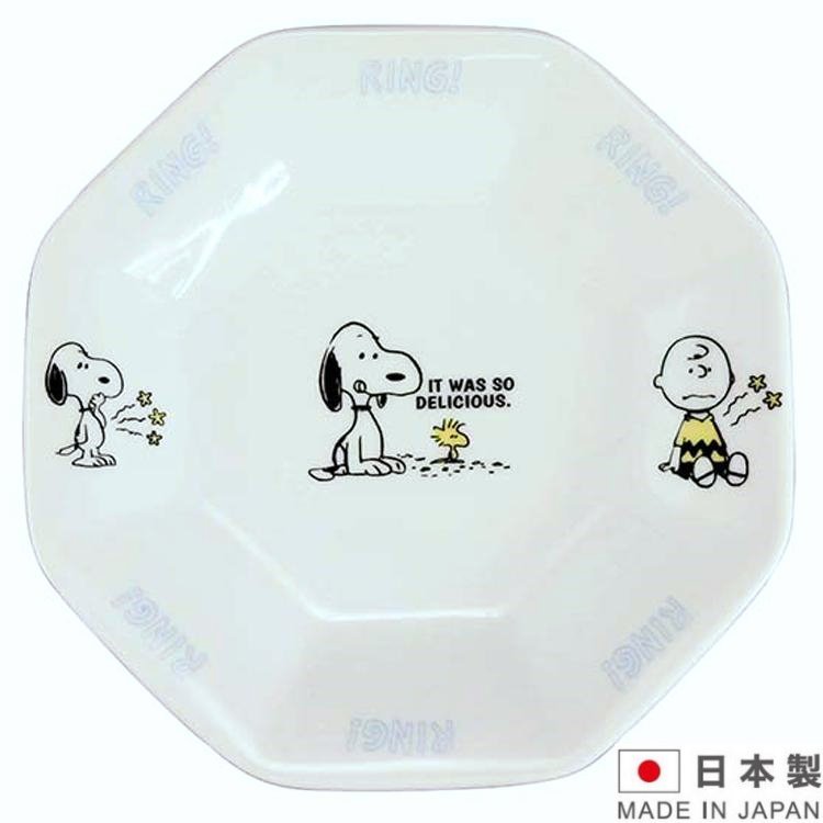 asdfkitty*日本製 SNOOPY史努比肚子餓 陶瓷八角盤/炒飯盤/餐盤-正版