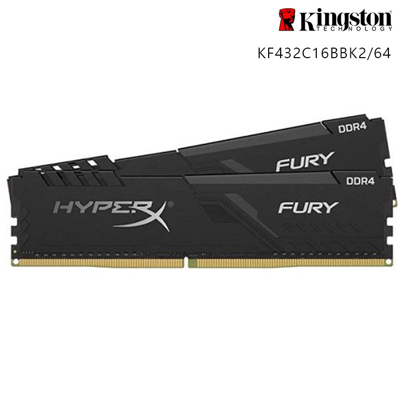 Kingston 金士頓 FURY Beast 獸獵者 64GB (32G*2) DDR4-3200 CL16 雙通道 超頻 記憶體 黑色 KF432C16BBK2/64