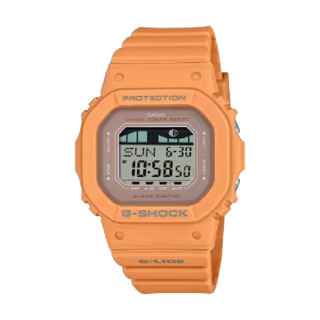CASIO卡西歐G-LIDE GLX-S5600-4 潮汐月相電子錶/40.5mm/橘款
