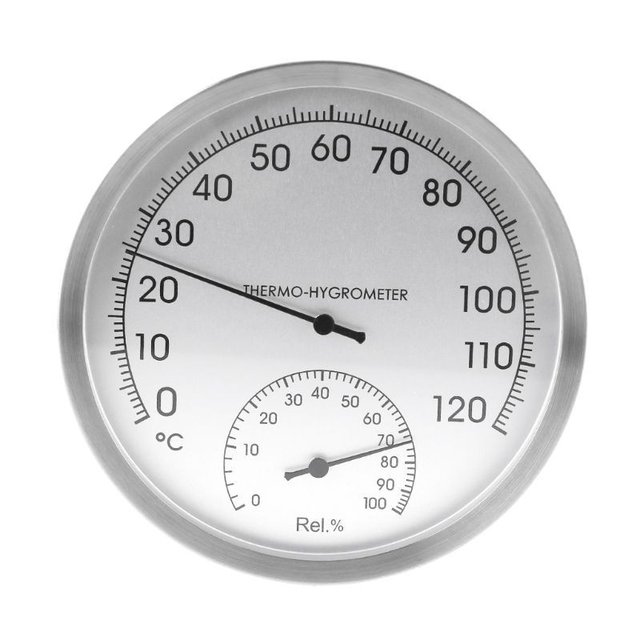全新 WER 5“溫濕度計 壁掛 內室外桑拿房 不銹鋼 溫度表