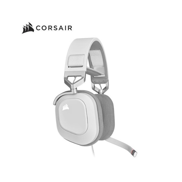 海盜船 CORSAIR HS80-白 RGB USB 電競耳機麥克風